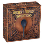 2024 Ancient Chinese Inventions silver five-ounce antiqued coloured coin from The Perth Mint, shipper with 'Ancient Chinese Inventions' text and a spoon illustration on a white background