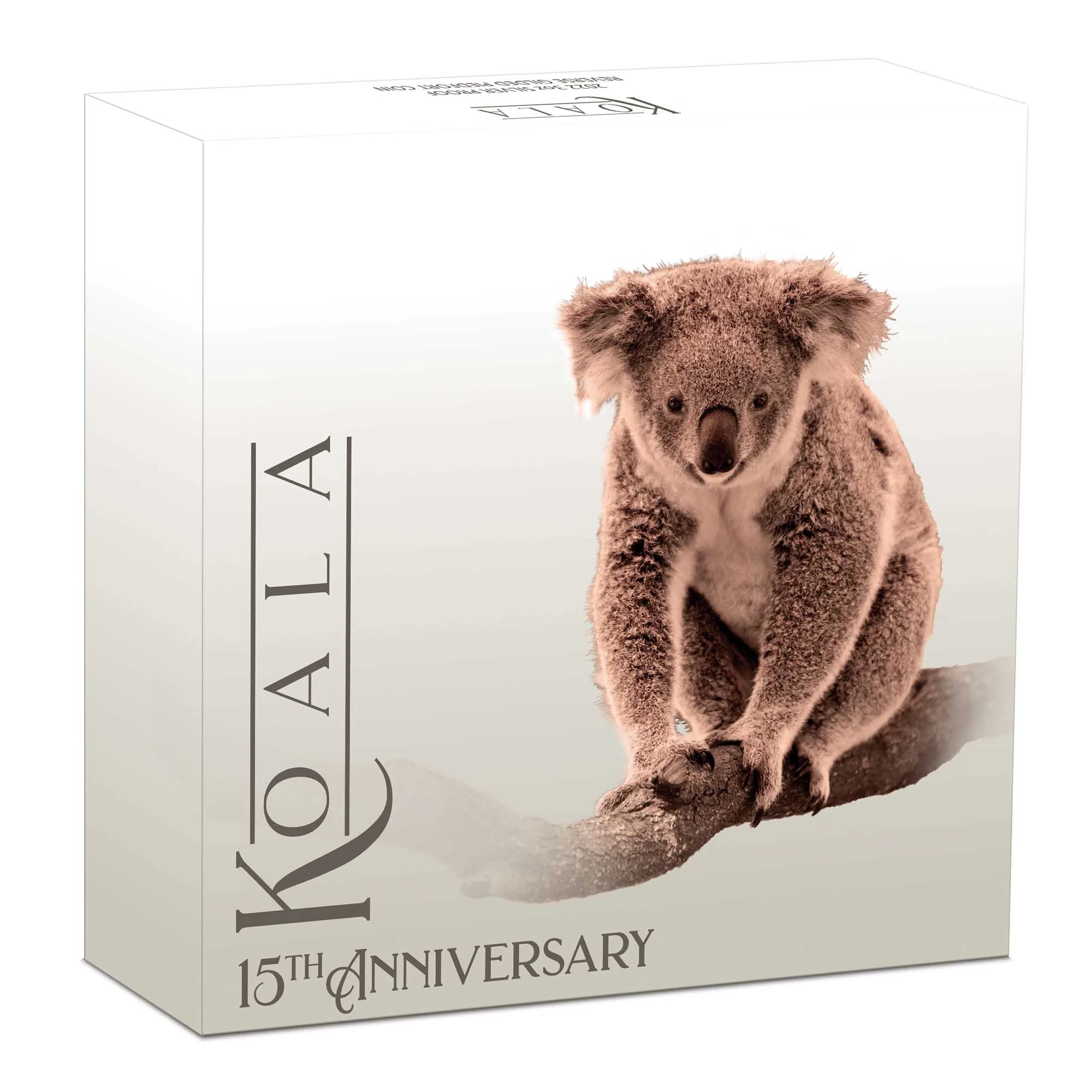 Koala-themed product packaging with a koala illustration on a white background