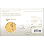 Gold coin packaging with Kookaburra branding and technical specifications.