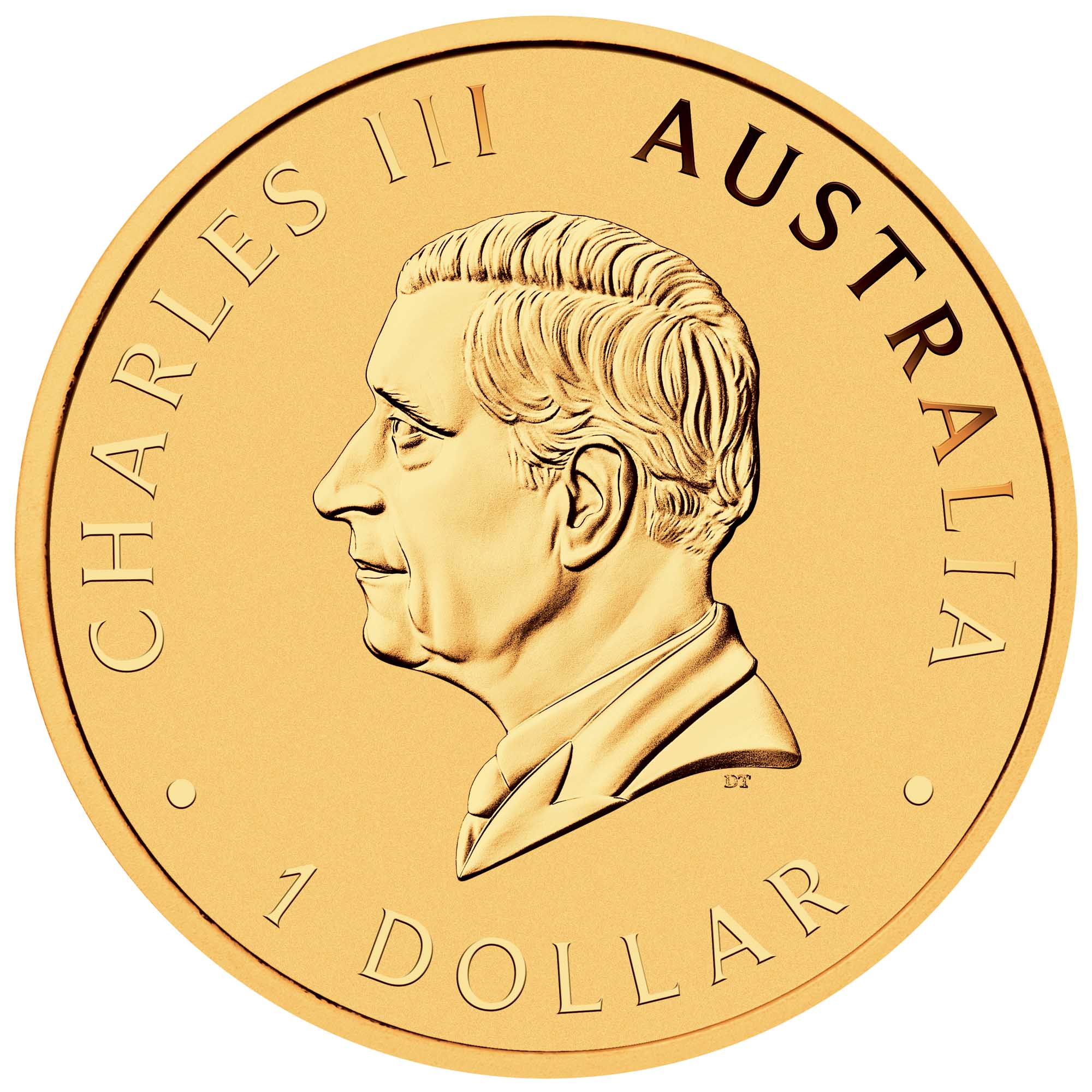 Coin with a portrait of Charles III and 'Australia' text on a white background