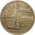 Royal Australian Mint 2002 bronze coin commemorating the Battle of the Sunda Strait with ship illustrations and text.