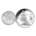 Royal Australian Mint 2006 two silver coin reverses with a ship and a map design on a white background