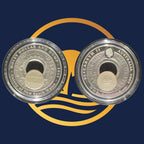 Royal Australian Mint 2003 silver coin reverse and obverse with detailed inscriptions on a blue background