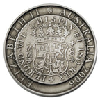 Royal Australian Mint 2006 Pillar Dollar silver coin with intricate design and text, featuring a coat of arms.