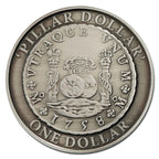 Royal Australian Mint 2006 Pillar Dollar silver coin with intricate design and text on a white background