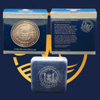 Royal Australian Mint 2006 Pillar Dollars silver coin in blue packaging with text and a logo on a blue background