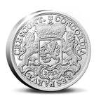 2022 official restrike "Silver Rider" two-ounce silver coin from the Royal Dutch Mint with intricate design and text on a white background
